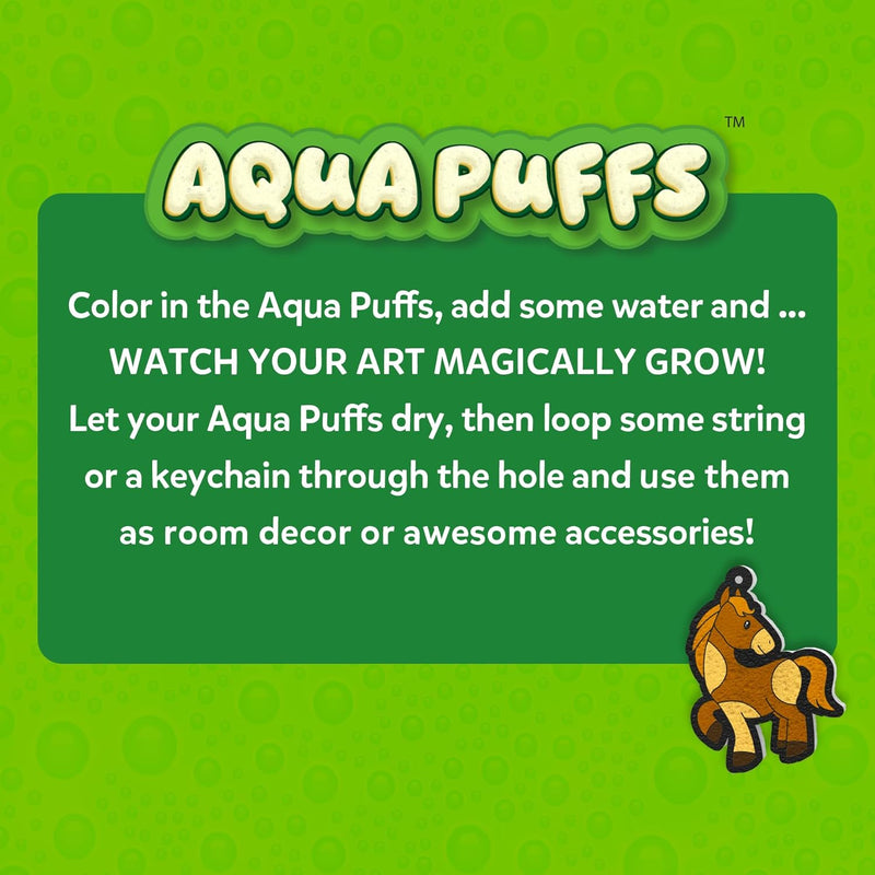 Skillmatics Aqua Puffs Animals, Art & Craft, Paint by Number, Gift for Kids | DIY Puffy Keychains, Screen-Free, Mess-Free Activity, Travel & Creative Kit for Girls & Boys Ages 4, 5, 6, 7, 8, 9, 10