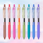 WRITECH Gel Pens Fine Point: Nebula Pen Set 0.7mm Black Ink Retractable 6ct Medium Point Smooth Writing with Aesthetic Gradient Color Barrel for Journaling Note Taking Silent Click No Smear