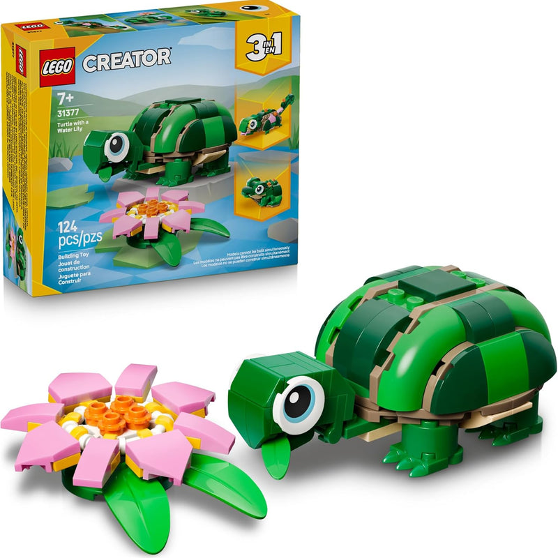 Lego Creator 3 in 1 turtle building toy for kids ages 7+ with animal figures