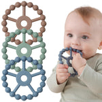 3 Pack Silicone Teething Ring Toys for Babies 0-6 Months, Seposeve Toddler Teethers for 6-12 Months, 12-24 Months, Purple Pink White