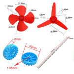 DIY science kit with strong magnetic dc motors, propellers, and shafts for educational projects