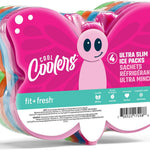 Cool Coolers Kids Lunch Box Ice Packs, Slim Ice Packs for Lunch Bags, Lunch Ice Packs ReusableMulticolored 4 Pack (Butterfly)