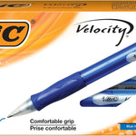 BIC Velocity Retractable Ballpoint Pens, Medium Point (1.0 mm), Black Ink Pens, 12-Count Pack, With Comfortable Grip