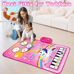 Baby Music Mat 3 in 1 Piano Drum Animal Touch Unicorn Toy for 1 2 Year Old Girls