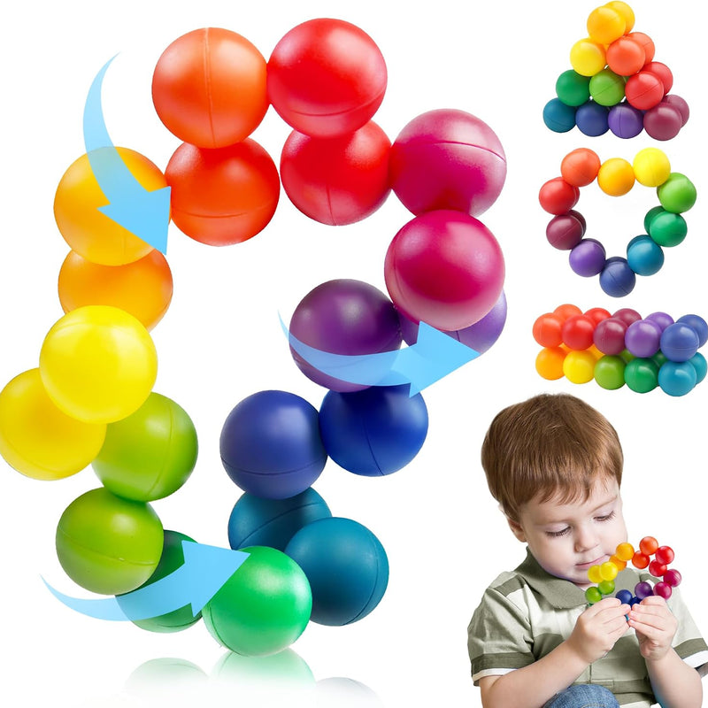 Sensory Autism Balls Toy for Toddler Kids, Airplane Travel Toys for Age 3-5 5-7 3-4 4-8 School Fidget Classroom Autistic Calm Down Treasure Prize Box Dementia Activities Easter Basket Stuffers Gifts