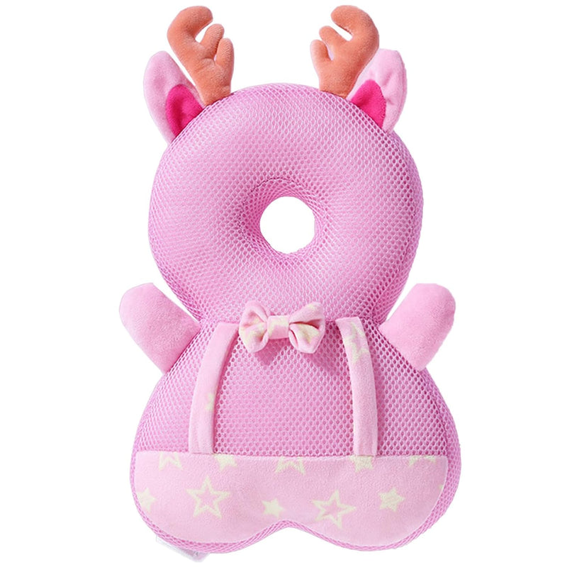 Baby Walker Head Protector Toddler Adjustable Baby Head Protection Backpack Wear Safety Pad (Pink Butterfly) | Soft, Breathable, Adjustable, Baby Fall Back Head Protector