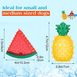 Pawaboo Pet Teether Cooling Chew Toys, Freezable Teething Toy for Puppies, Watermelon and Pineapple Shape Freeze Interactive Toys in Summer, Frozen Dog Treat Training Tools for Small and Medium Dogs