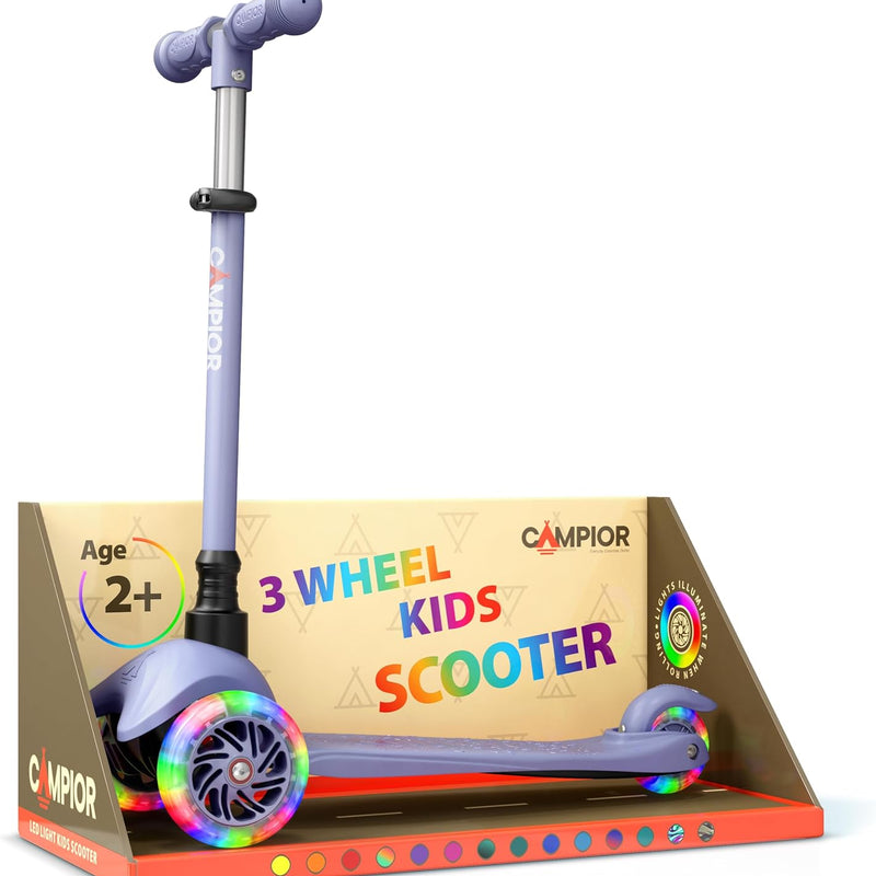 Pink Mini 3 Wheel Scooter for Kids with LED Light-Up Wheels