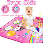 Baby Music Mat 3 in 1 Piano Drum Animal Touch Unicorn Toy for 1 2 Year Old Girls