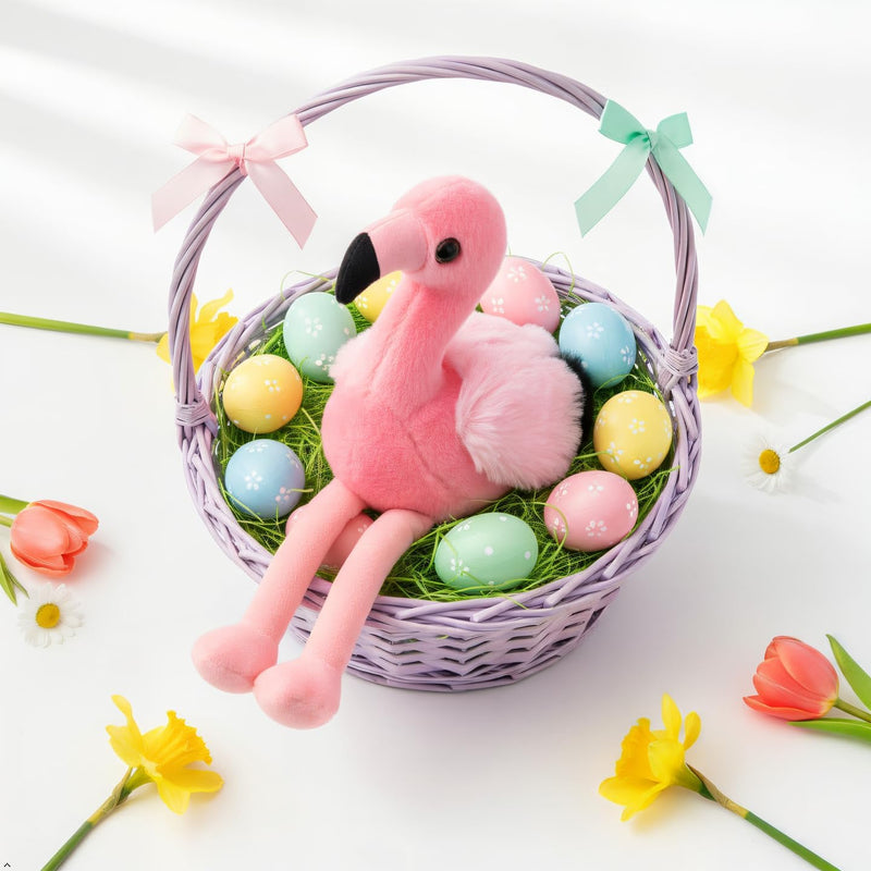 The Petting Zoo Flamingo Stuffed Animal Plushie, Gifts for Kids, Wild Onez Babiez Zoo Animals, Flamingo Plush Toy 6 inches