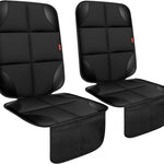 XHYANG Car Seat Protector 1 Pack Car Seat Cushion Mat Thickest Padding,Waterproof 600D Fabric Car Seat Covers for Non-Slip Backing Mesh Pockets for Baby and Pet (Black, 2 Pcs)