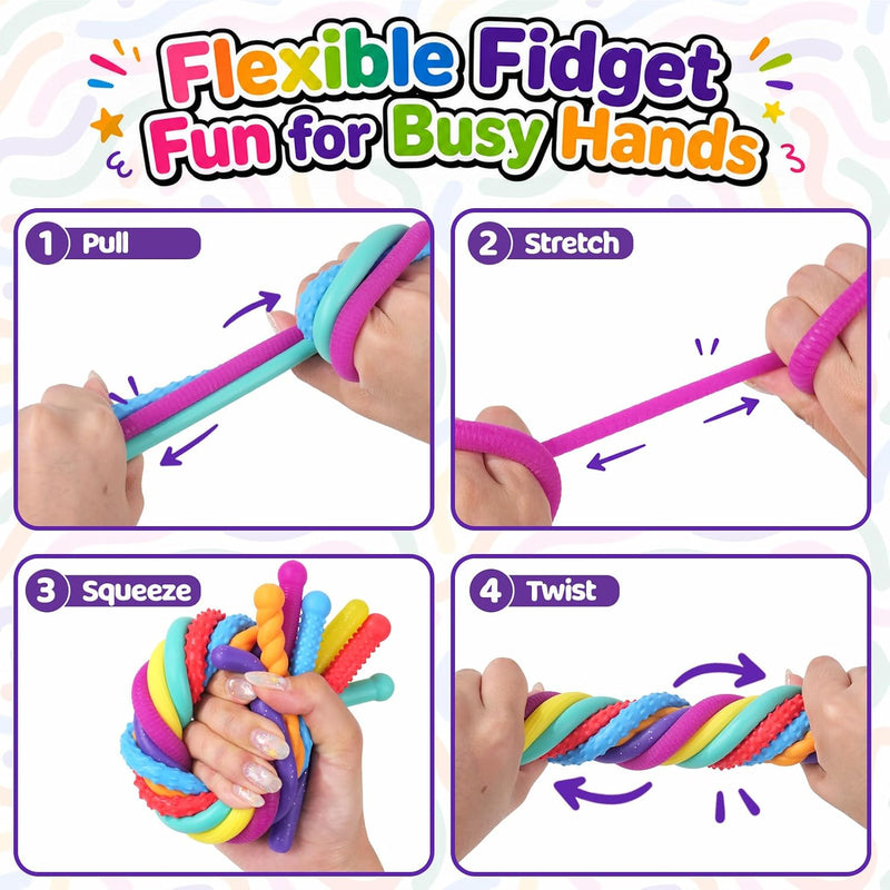 Sensory Autism Toys for Kids - Textured Stretchy Fidget Toys for Stress - Sensory Toys Special Needs for Autistic Toddlers Boys Girls Easter Baskets Stuffers Gifts, Treasure Prizes Classroom