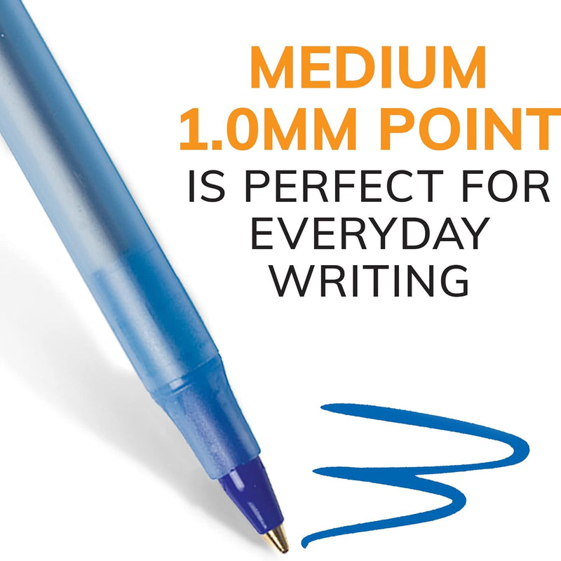 BIC Round Stic Xtra Life Blue Ballpoint Pens, Medium Point (1.0mm), 144-Count Pack of Bulk Pens, Flexible Round Barrel for Writing Comfort, No. 1 Selling Ballpoint Pens