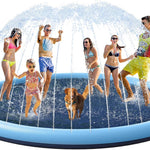 VISTOP Non-Slip Splash Pad for Kids and Dog, Thicken Sprinkler Pool Summer Outdoor Water Toys - Fun Backyard Fountain Play Mat for Baby Girls Boys Children or Pet Dog (59 inch, Blue&Blue)