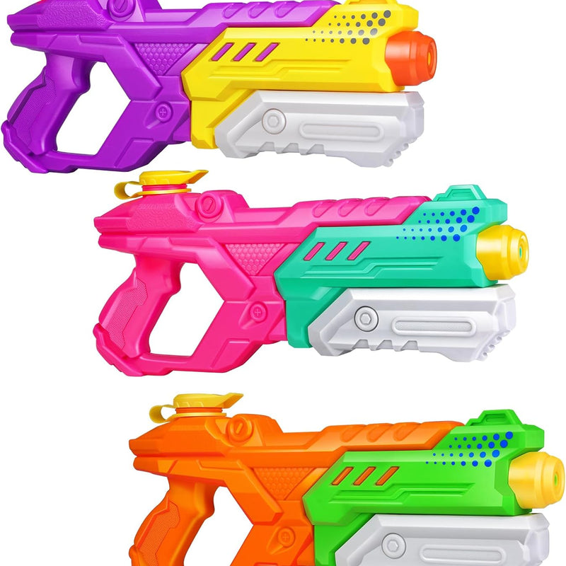 Quanquer 3 Pack Water Guns for Kids Adults - 600CC Squirt Water Toy Gun Super Blaster Soaker Long Range High Capacity Summer Swimming Beach Outdoor Water Fighting Play Pool Toys for Boys Girls (Blue)