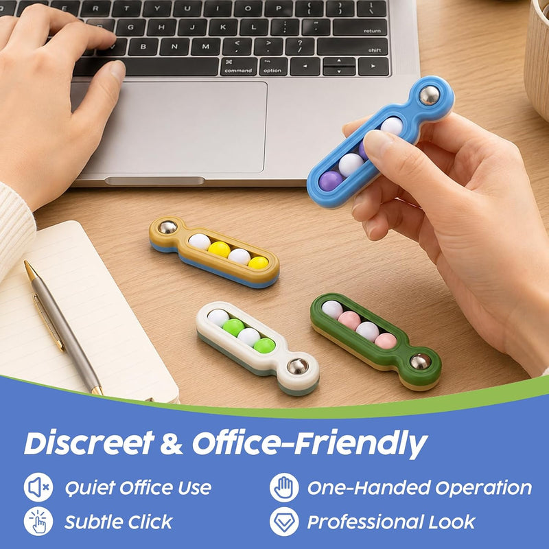 Fidget Toys Adults Stress Relief: 4 Pack Quiet Desk Fidget Clicker for ADHD Focus & Stress Relief, Sensory Desk Toy for Office, Meetings, Work, Travel