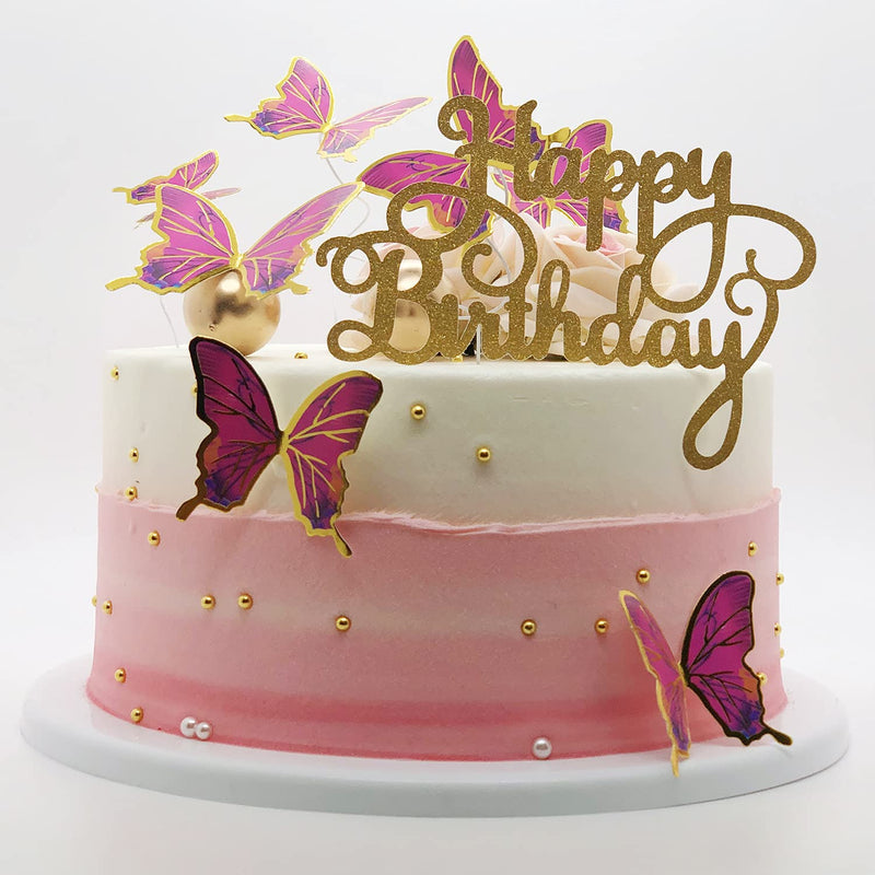 60Pcs Butterfly Cupcake Toppers: Vibrant 3D Decorations for Cakes, Desserts, and Parties