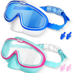 Seago Kids Swim Goggles 2 Pack for 3-12, Anti-Fog Clear View,Toddler Goggles with Nose Cover Swimming Goggles