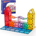 Ryoichi 138PCS Magnetic Tiles Set, STEM Educational Construction Blocks, Montessori Learning Toys for Kids Ages 3-9+ Years