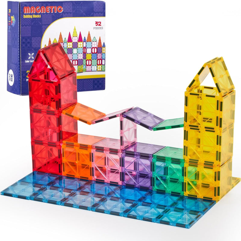 Ryoichi 138PCS Magnetic Tiles Set, STEM Educational Construction Blocks, Montessori Learning Toys for Kids Ages 3-9+ Years