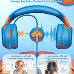 awatrue kids headphones wired toddler headphones with microphone over-ear design 85/94db volume-limiting