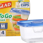 Glad GladWare Mini Round Food Storage Containers, 4 Oz, 8 Count | BPA-free, lock-tight seal for snacks, portion control, and on-the-go; reusable and stackable