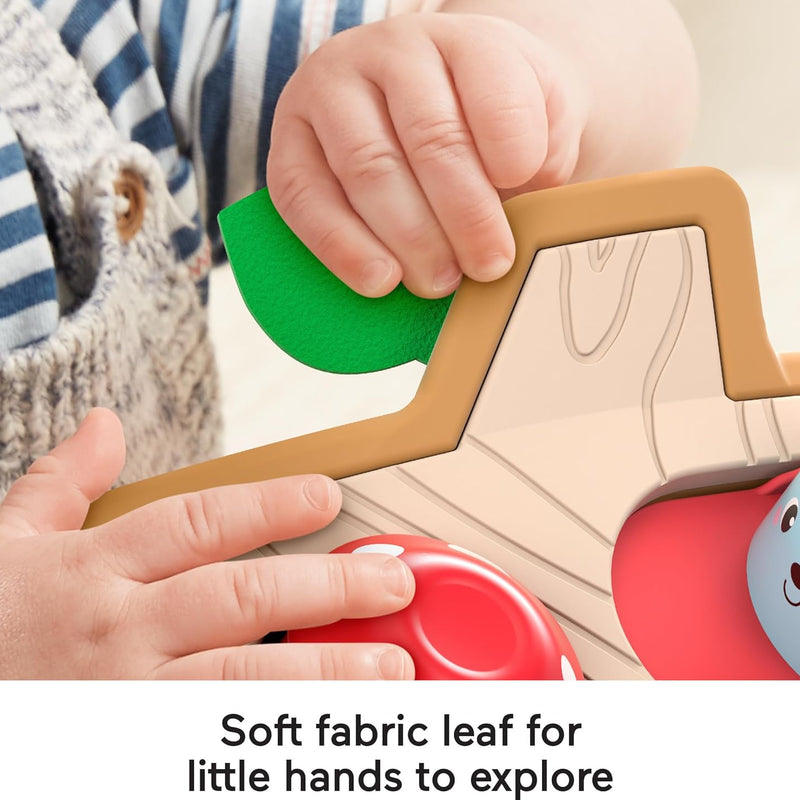 Fisher-Price Infant Activity Toy with 4 wood-accented activities for fine motor skill development