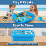 AGENTLAN Ocean Sensory Bin with Sensory Sand, Ocean Toys for Kids | Sand Kit with sea animals, Sea sand box sensory kit, Gift for toddlers ages 3+