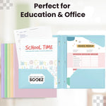 Sooez Folders with Pockets and Prong, 6 Pack, Pastels Colors, File Folders with Prongs, 2 Pocket Folders Bulk, Plastic Folder, School Folder College Supplies, Aesthetic Nursing Cute School Supplies
