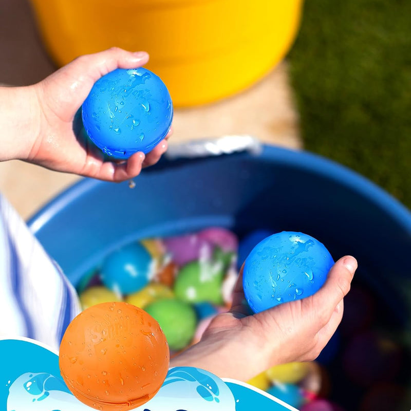Tlitlimom 16Pcs Reusable Water Bomb Balloons, Pool Beach Toys for Kids ages 3-12, Summer Toy Water Toy for and Girls, Outdoor Activities Water Games Toys Self Sealing Water Splash Ball for Fun