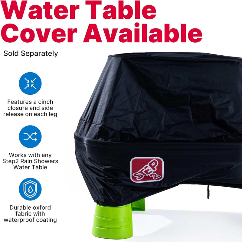 Step2 Rain Showers Splash Pond Toddler Water Table, Outdoor Kids Water Sensory Table, Ages 18+ Months, 13 Piece Water Toy Accessories, Blue & Green