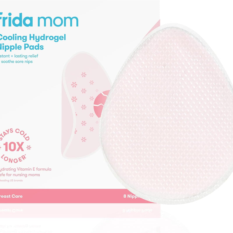 Frida Mom Nursing Pads, Cooling Hydrogel Nipple Pads for Hydration and Soothing Sore Nipples, Breastfeeding Essentials, 8ct