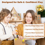 Cardboard Construction Kit - 401 PCS Kids Building Set with Safe Serrated Cutter, Crease Roller, Screws & Nuts, STEM Upcycled Tool for DIY Cardboard Projects, Engineering & Creativity
