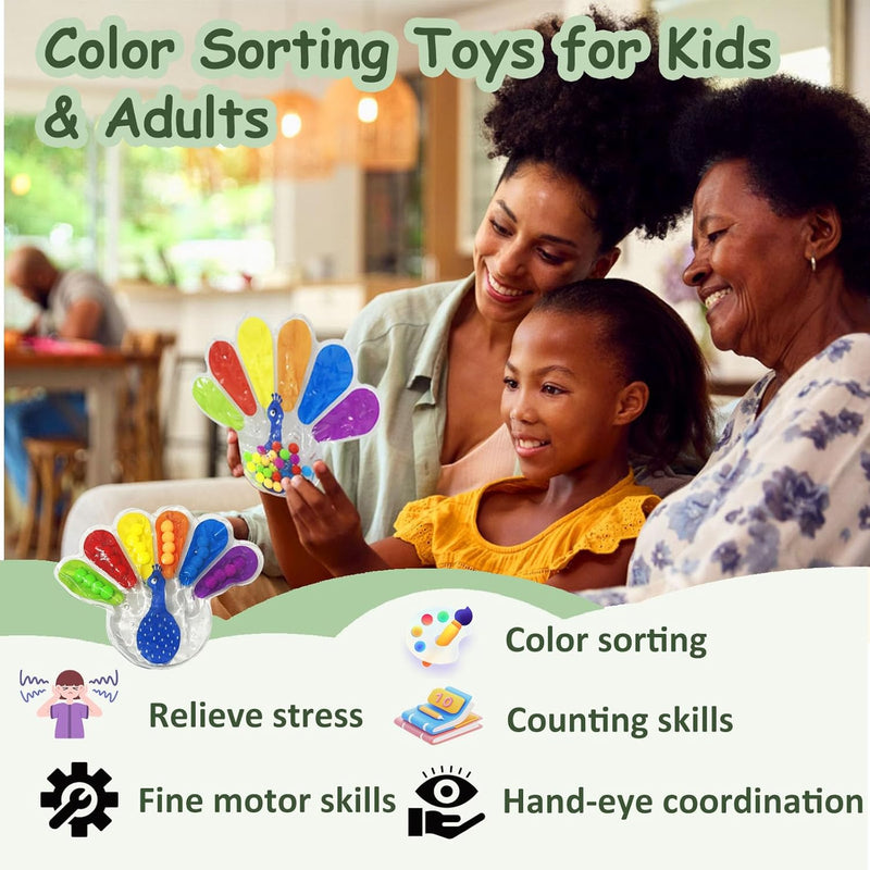 ZICOTO Color Sorting Toys: Enhance Toddler's Fine Motor & Cognitive Skills with Montessori-Inspired Learning