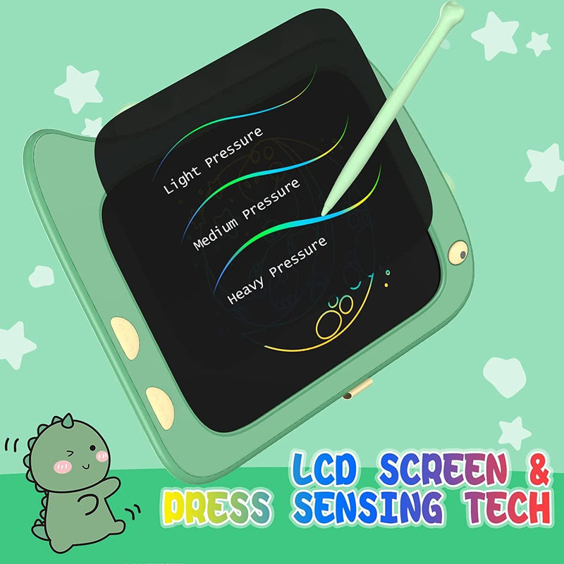8.5 Inch LCD Doodle Board Tablet Toy - Green Dinosaur Drawing Pad for Kids 2-6 Years Old - Christmas and Birthday Gifts