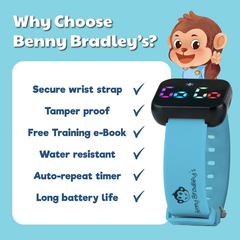 Potty Training Watch for Kids V2 – A Water Resistant Potty Reminder Device for Boys & Girls to Train Your Toddler with Fun/Musical & Vibration Interval Reminder with Potty Training eBook (Sky)