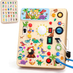 Grarain Busy Board: Montessori Educational Toy for 1-3 Year Olds, Sensory Learning Activity for Autism