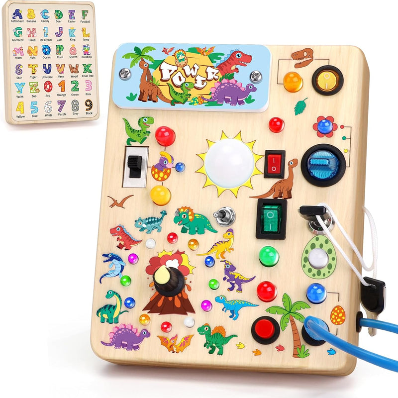 Grarain Busy Board: Montessori Educational Toy for 1-3 Year Olds, Sensory Learning Activity for Autism