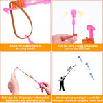 25-Set LED Flying Toy, 25 Slingshot & 25 Glow Helicopters, Perfect for Kids 8-12 Outdoor Party Favors