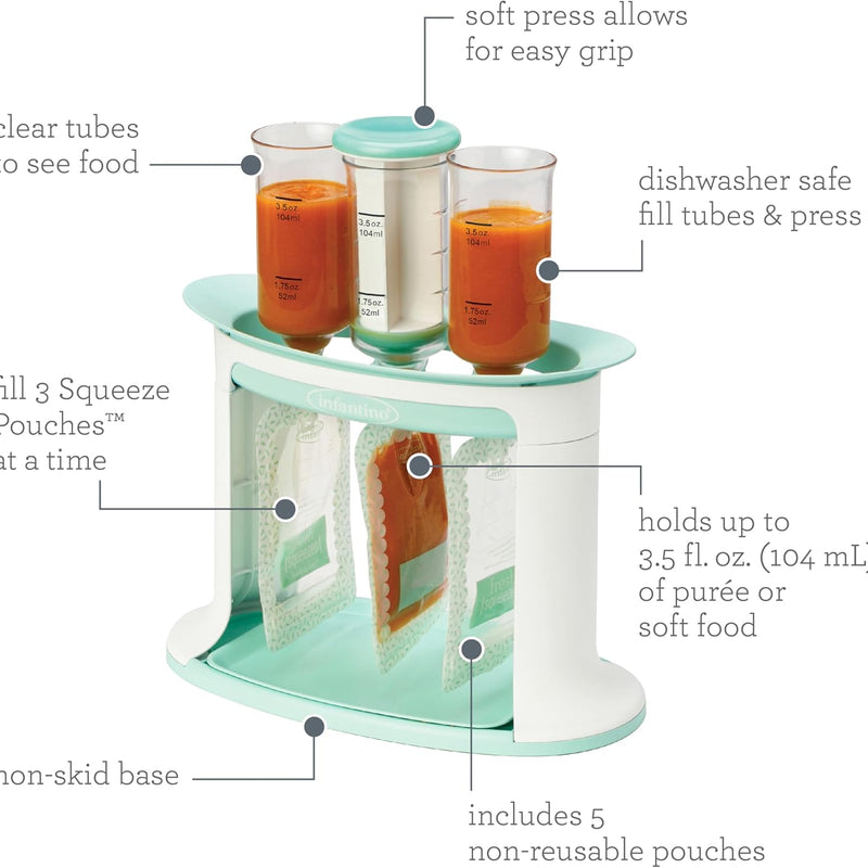 Infantino Squeeze Station, Baby Food Pouch Filler, BPA-Free