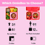 OmieBox Bento Box for Kids - Insulated Bento Lunch Box with Leak Proof Vacuum Insulated Food Jar - 3 Compartments, Two Temperature Zones (Pink Berry)