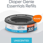 Diaper Genie Essentials Round Refill 8-Pack, Unscented, Fits Complete Pails