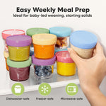 KeaBabies 12pk 4oz Glass Baby Food Containers with Lids, Leak-Proof (Nord) | Microwavable Small Glass Jars, Baby Purees, Toddler Snack Storage Containers, BPA-Free, Dishwasher-safe, Freezer Safe