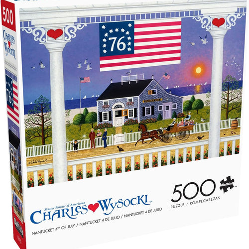 Buffalo Games Charles Wysocki Nantucket Jigsaw Puzzle - 500 Piece, 21.25 x 15 in - Reference Poster - Jigsaw Puzzles for Adults - Patriotic Art