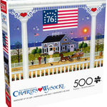 Buffalo Games Charles Wysocki Nantucket Jigsaw Puzzle - 500 Piece, 21.25 x 15 in - Reference Poster - Jigsaw Puzzles for Adults - Patriotic Art