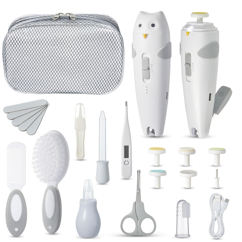 Lictin Baby Healthcare and Grooming Kit, 26 in 1 Electric Nail Trimmer Set | Safe Rechargeable Baby Nail File with Auto Light, Newborn Baby Safety Care Set for Newborn Infant Toddlers Boys Girls