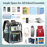 PACKISM Clear Backpack for School - 17 inch Large Heavy Duty Bookbag, Reinforced See Through PVC Transparent Backpack