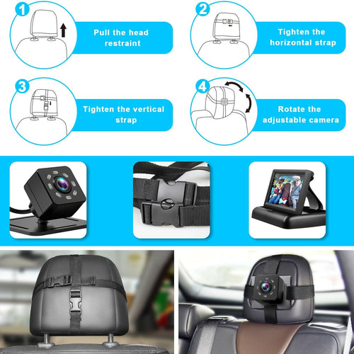 Baby Car Mirror with 4.3'' HD Night Vision Function Display, Safety Car Seat Camera with Wide Crystal Clear View, Easily Observe The Baby’s Move(Not USB)