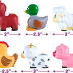 Tub Works Barnyard Mold-Free Bath Toys: Sealed, Soft & Squeezable Farm Animal Toys for Toddler Bath Time