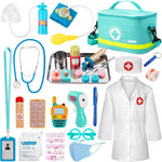 Doctor Kit for Kids, 34 Pcs Pretend Playset for Toddlers, Doctor kit for Toddlers 3-5, with Medical Bag, Stethoscope and Other Accessories, for Boys and Girls Fun Role Playing Game